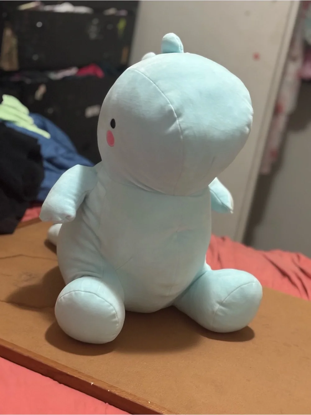 Cute Light Blue Dino Plush for Kids - Jumbo Cuddly Toy